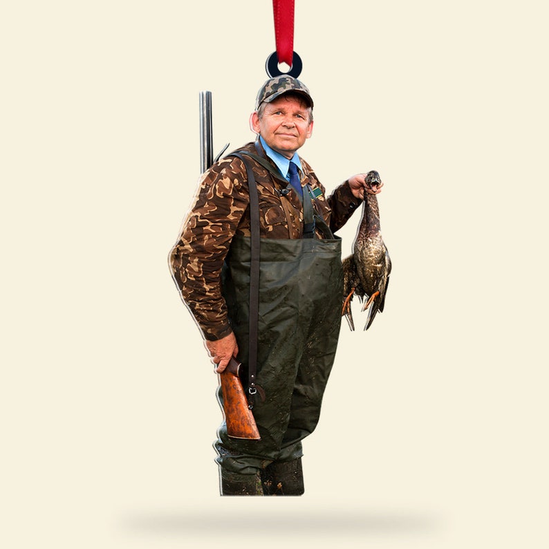 Blisscorners Custom Photo Hunting Ornament Gift for Deer Hunter