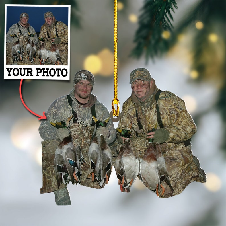 Blisscorners Custom Photo Duck Hunter Ornament Gift for Deer Hunter