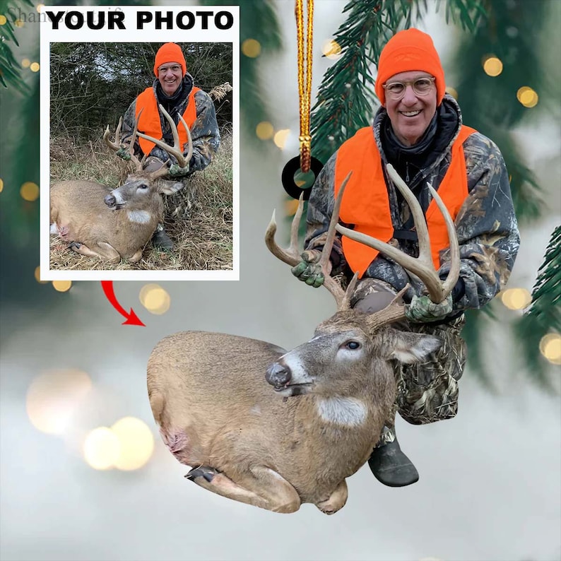 Blisscorners Custom Photo Hunting Ornament For Deer Hunting Lovers