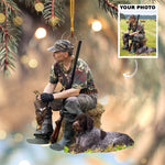 Blisscorners Custom Photo Christmas Hunting Ornament Gift for Deer Hunter