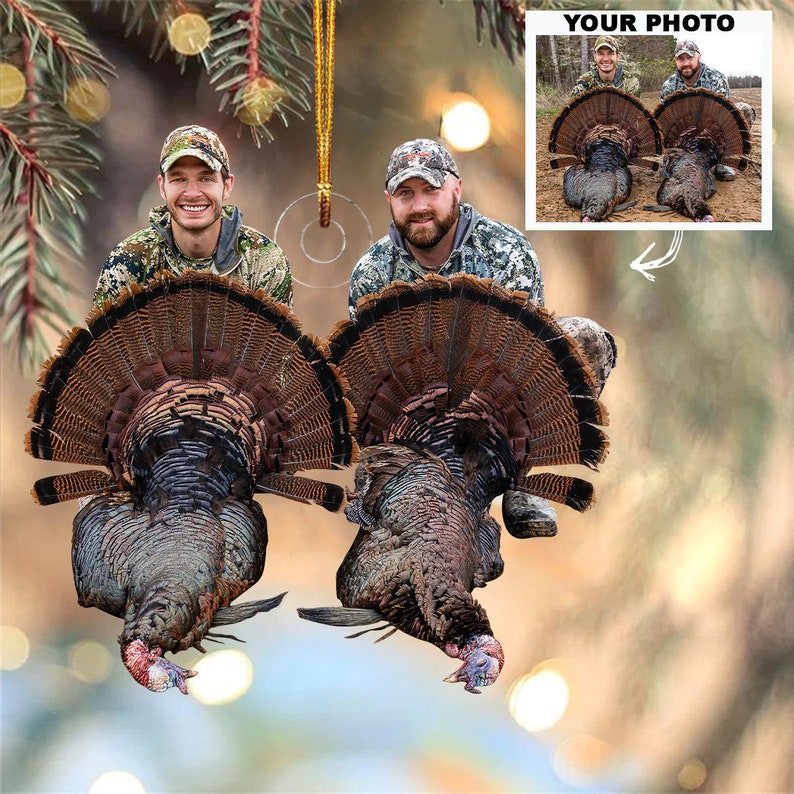 Blisscorners Custom Photo Christmas Hunting Ornament Gift for Deer Hunter