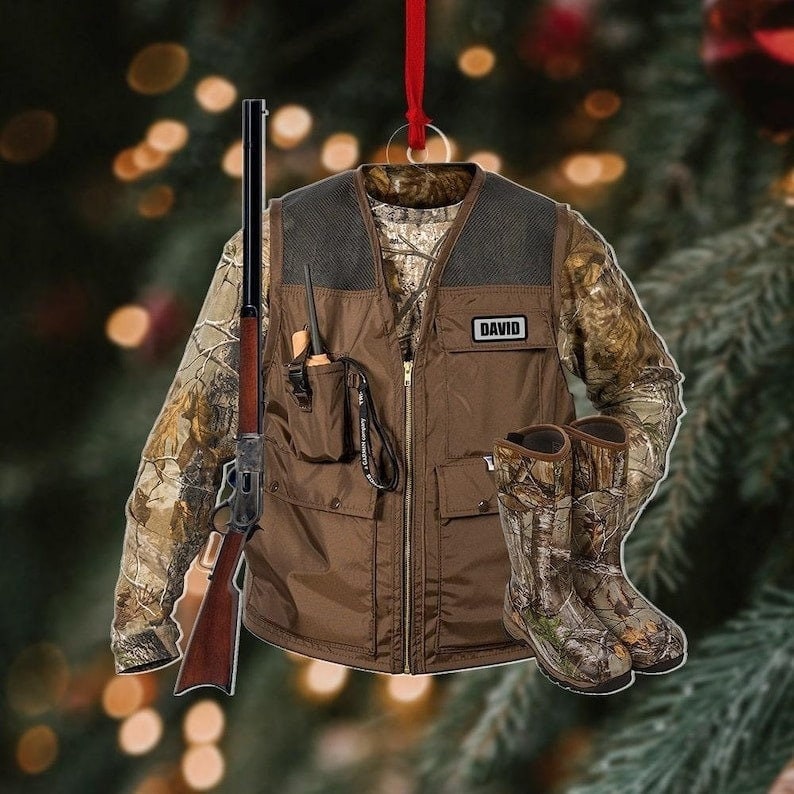 Blisscorners Personalized Hunting Vest 2 Sided Ornament Gift for Deer Hunting Lovers