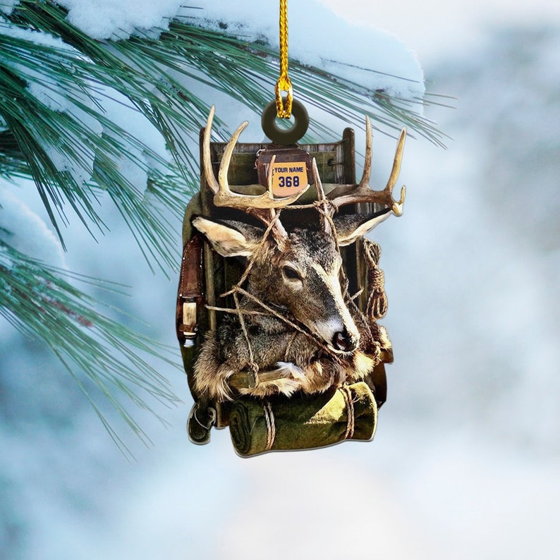 Blisscorners Personalized Deer Hunting Flat Acrylic Ornament Gift for Deer Hunting Lovers