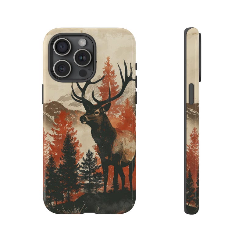 Blisscorners Hunting Stag Deer Buck Ink Forest  Full Wrap Phone Case LM1012