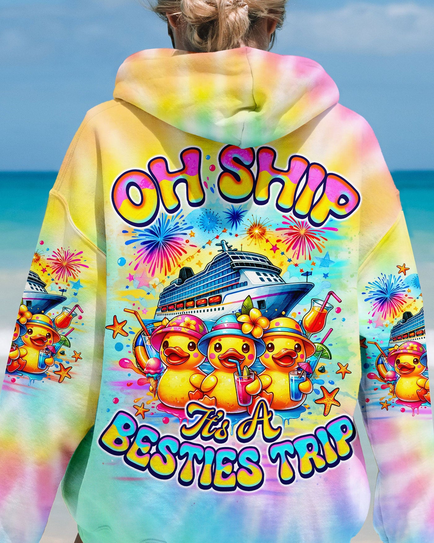 BLISSCORNERS OH SHIP IT'S A BESTIES TRIP CRUISE DUCK ALL OVER PRINT