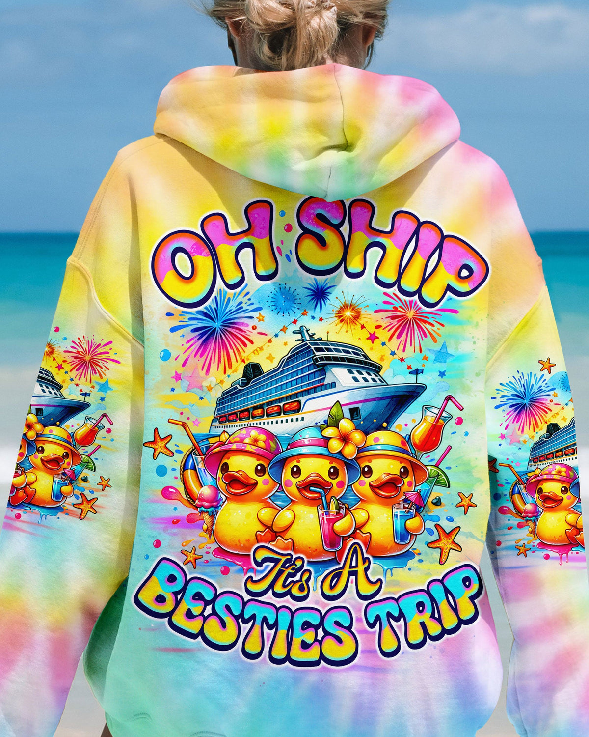 BLISSCORNERS OH SHIP IT'S A BESTIES TRIP CRUISE DUCK ALL OVER PRINT