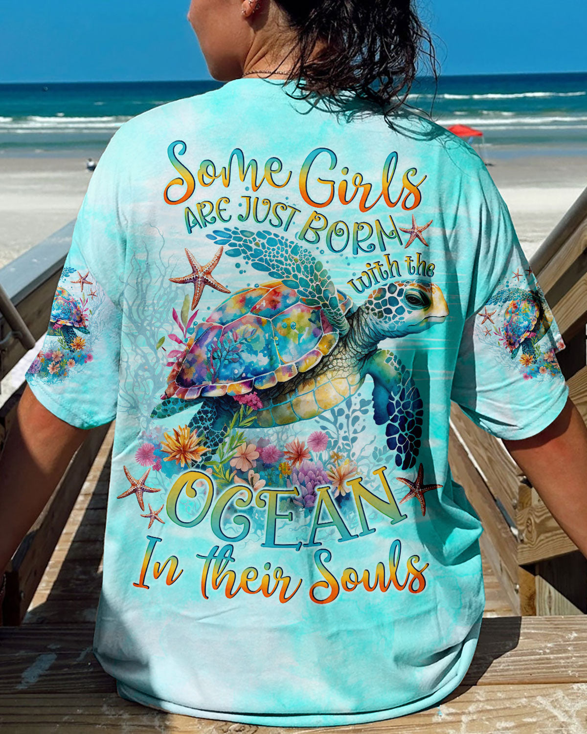 BLISSCORNERS SOME GIRLS ARE JUST BORN TURTLE ALL OVER PRINT