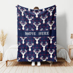 Blisscorners Personalized Deer Blanket, Hunting Blanket, Custom Name Soft Cozy Sherpa Fleece Throw Blankets, Gift for Hunter, Hunting Lover LM1711