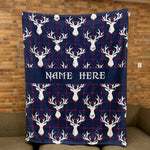 Blisscorners Personalized Deer Blanket, Hunting Blanket, Custom Name Soft Cozy Sherpa Fleece Throw Blankets, Gift for Hunter, Hunting Lover LM1711