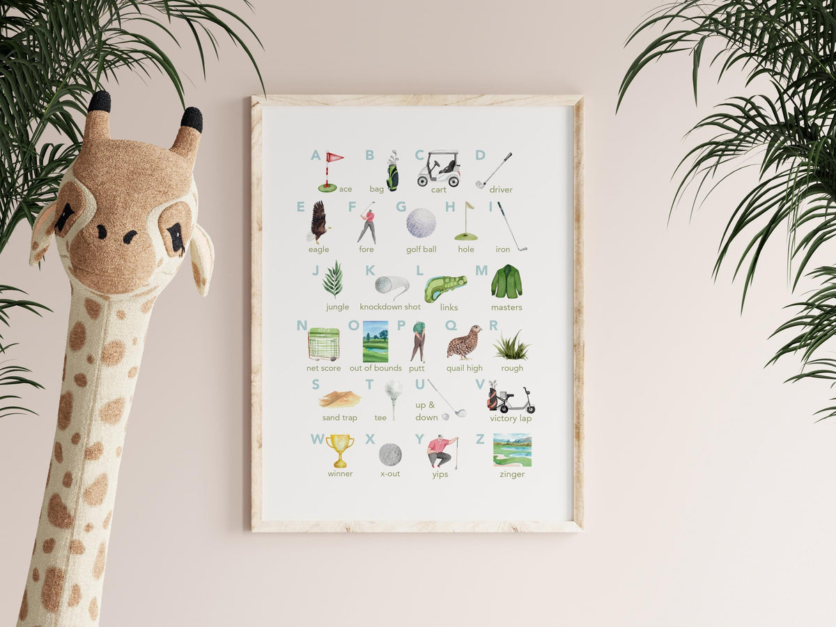 Blisscorners Alphabet Wall Art Golf Canvas, Gifts For Golf Lovers, Golf Decor LM2611