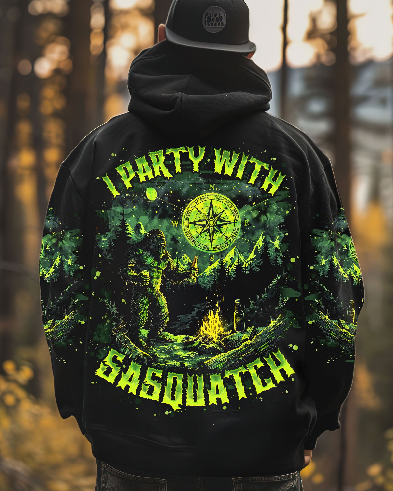 BLISSCORNERS I PARTY WITH SASQUATCH BIGFOOT ALL OVER PRINT