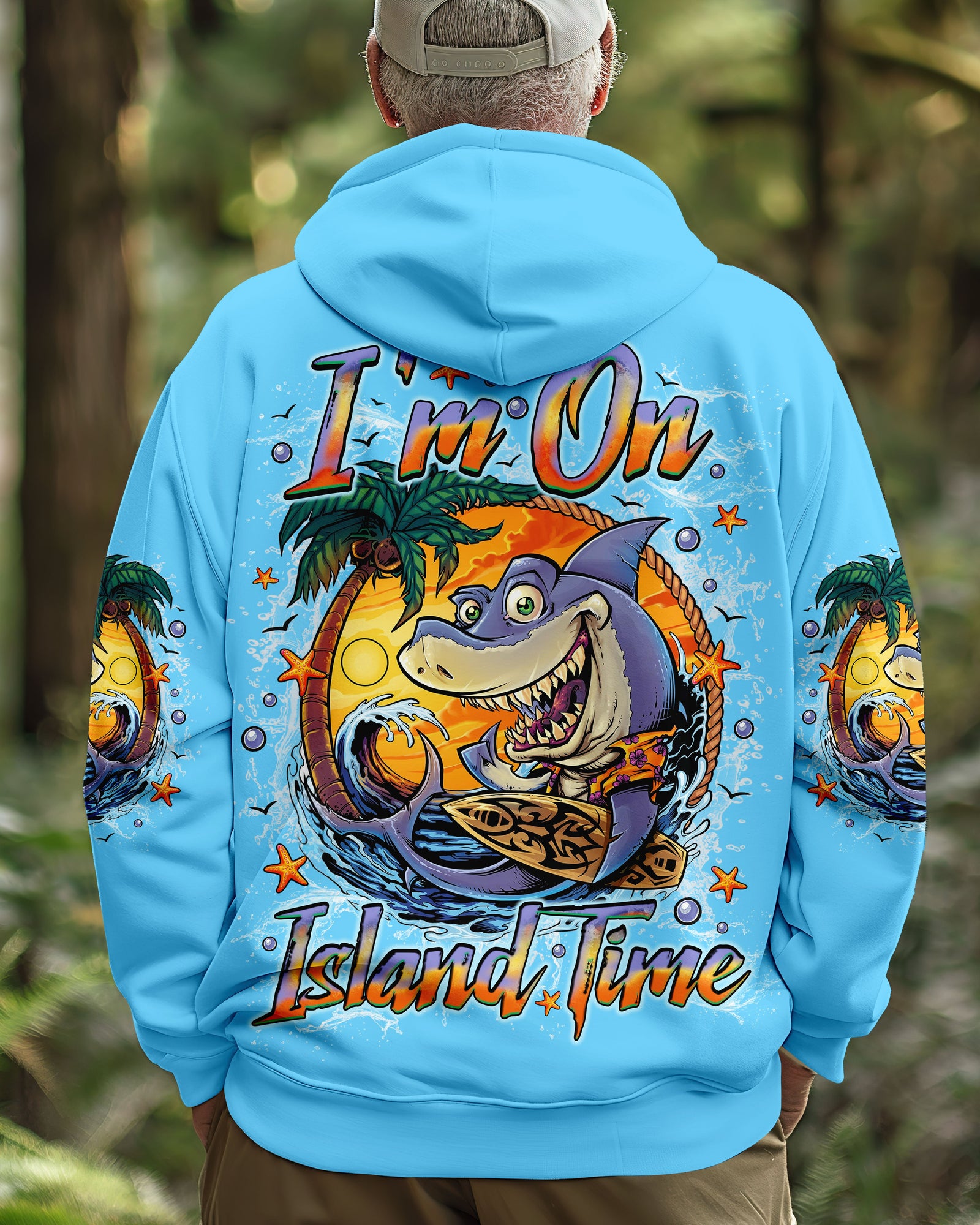 BLISSCORNERS I'M ON ISLAND TIME SHARK ALL OVER PRINT