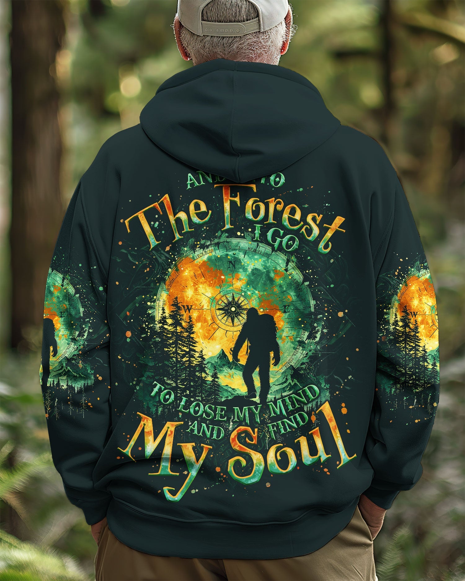 BLISSCORNERS AND INTO THE FOREST I GO BIGFOOT ALL OVER PRINT
