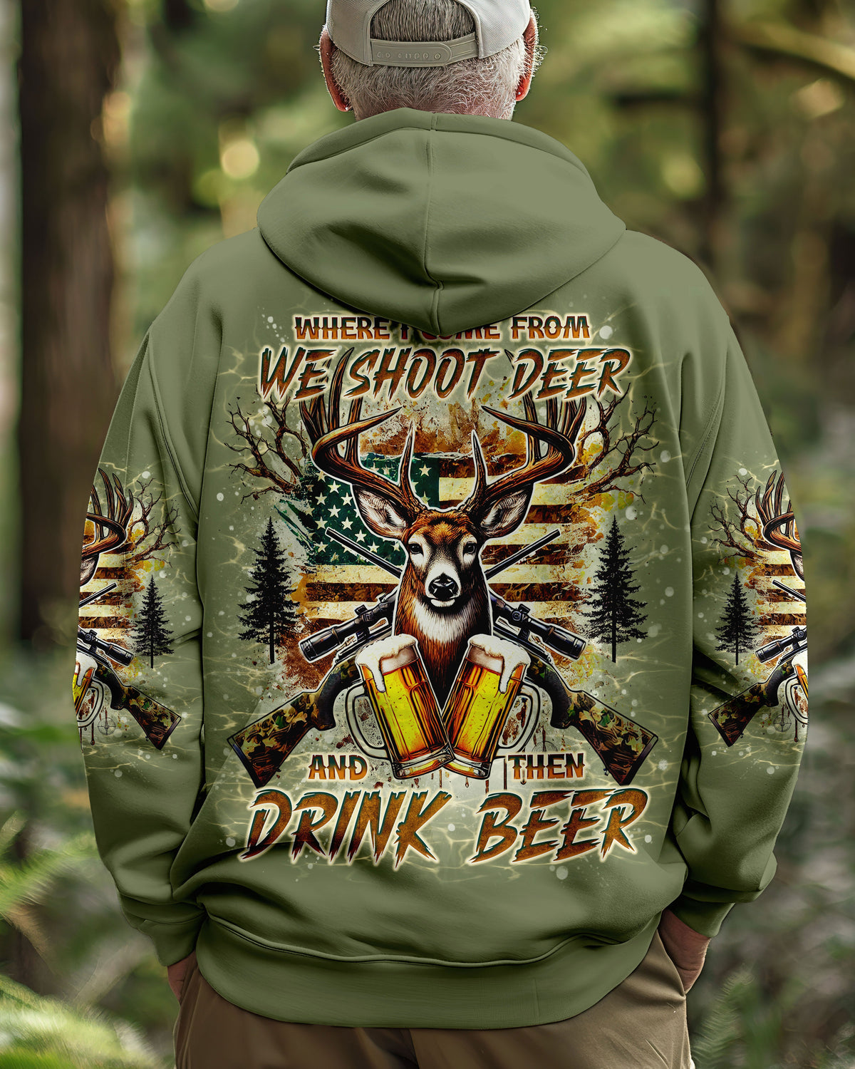 BLISSCORNERS WE SHOOT DEER AND THEN DRINK BEER ALL OVER PRINT