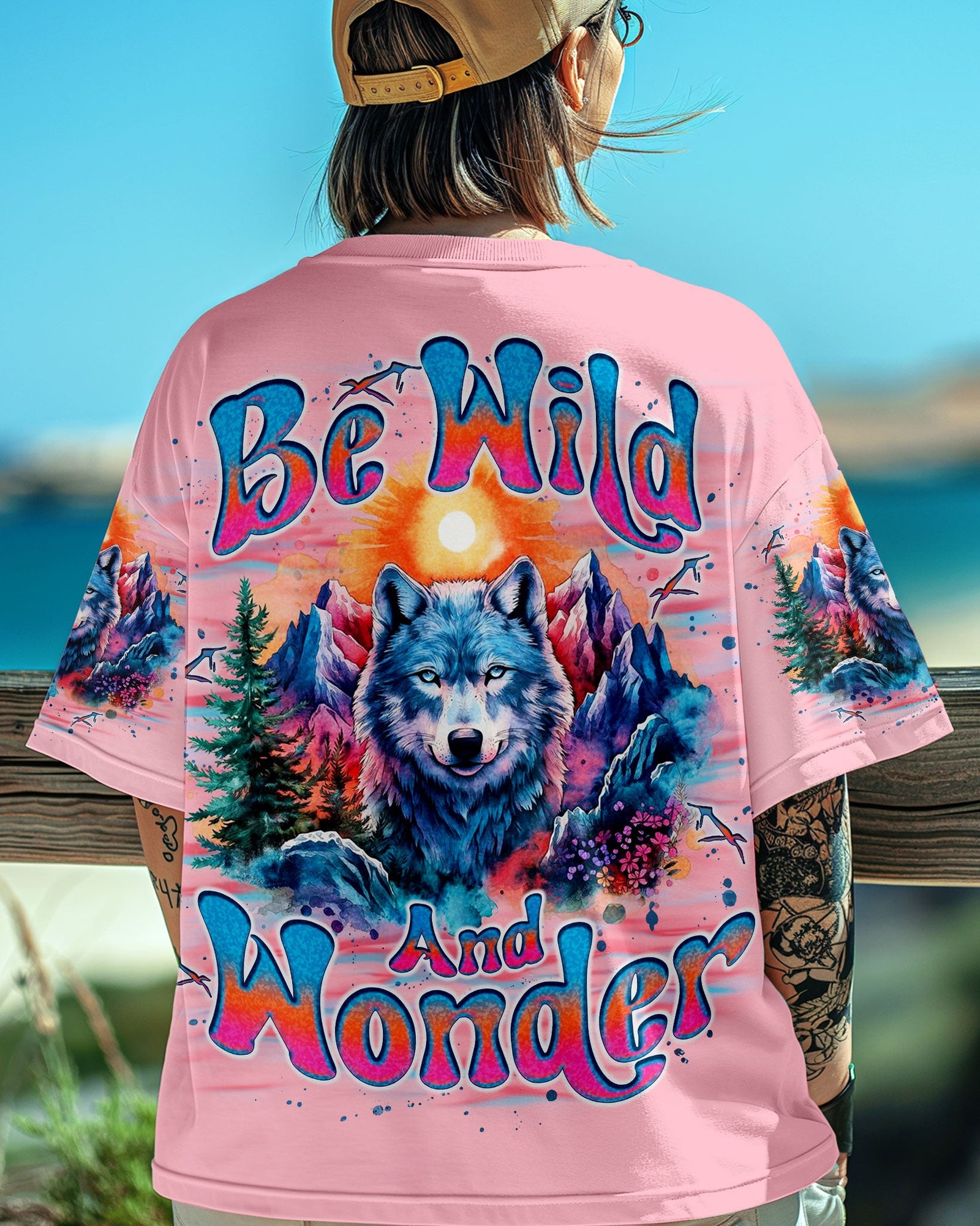 BLISSCORNERS BE WILD AND WONDER WOLF ALL OVER PRINT
