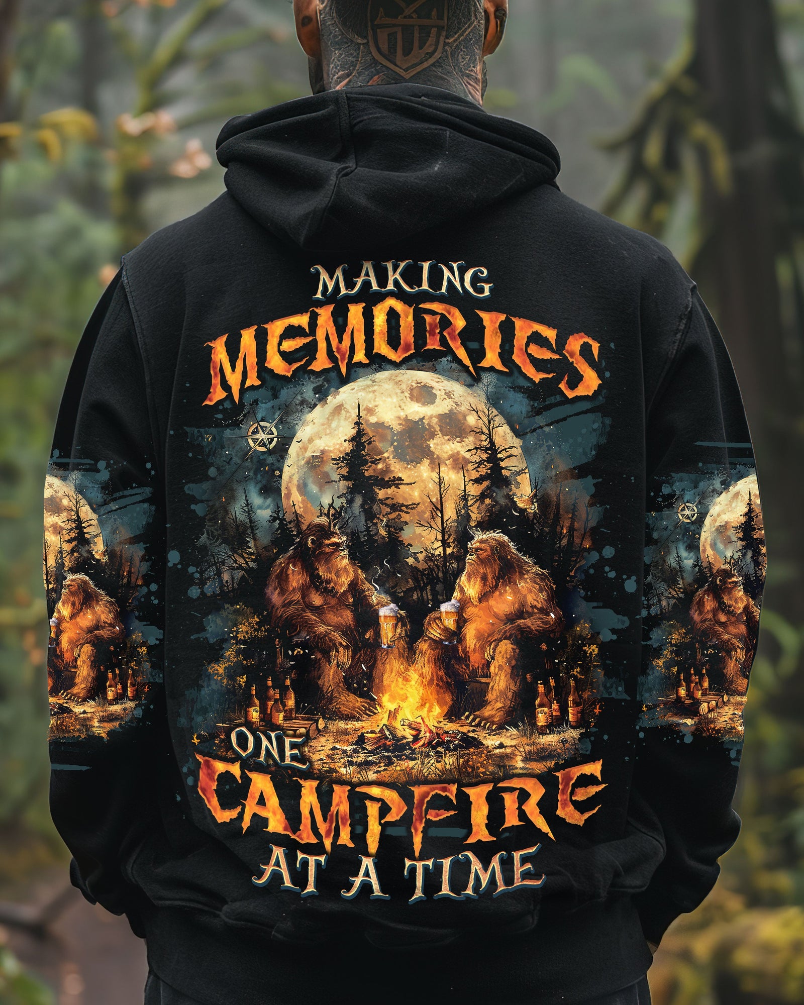BLISSCORNERS MAKING MEMORIES ONE CAMPFIRE AT A TIME BIGFOOT ALL OVER PRINT