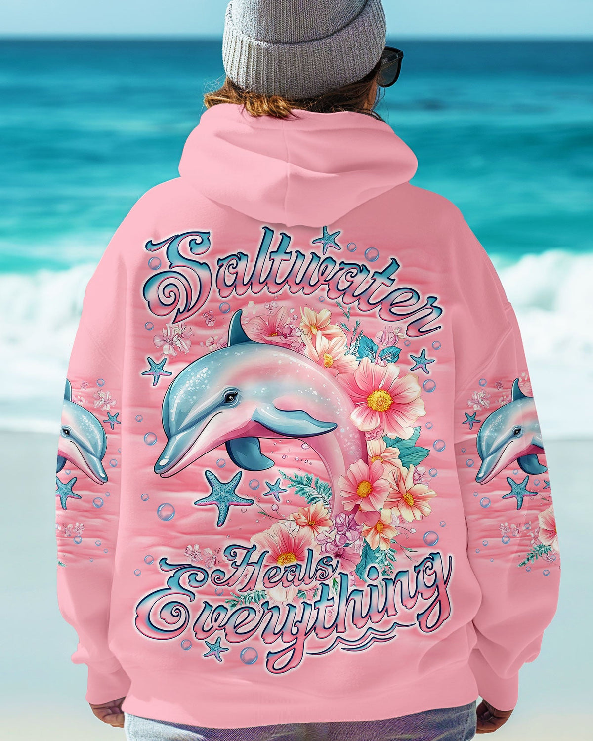BLISSCORNERS SALTWATER HEALS EVERYTHING DOLPHIN ALL OVER PRINT