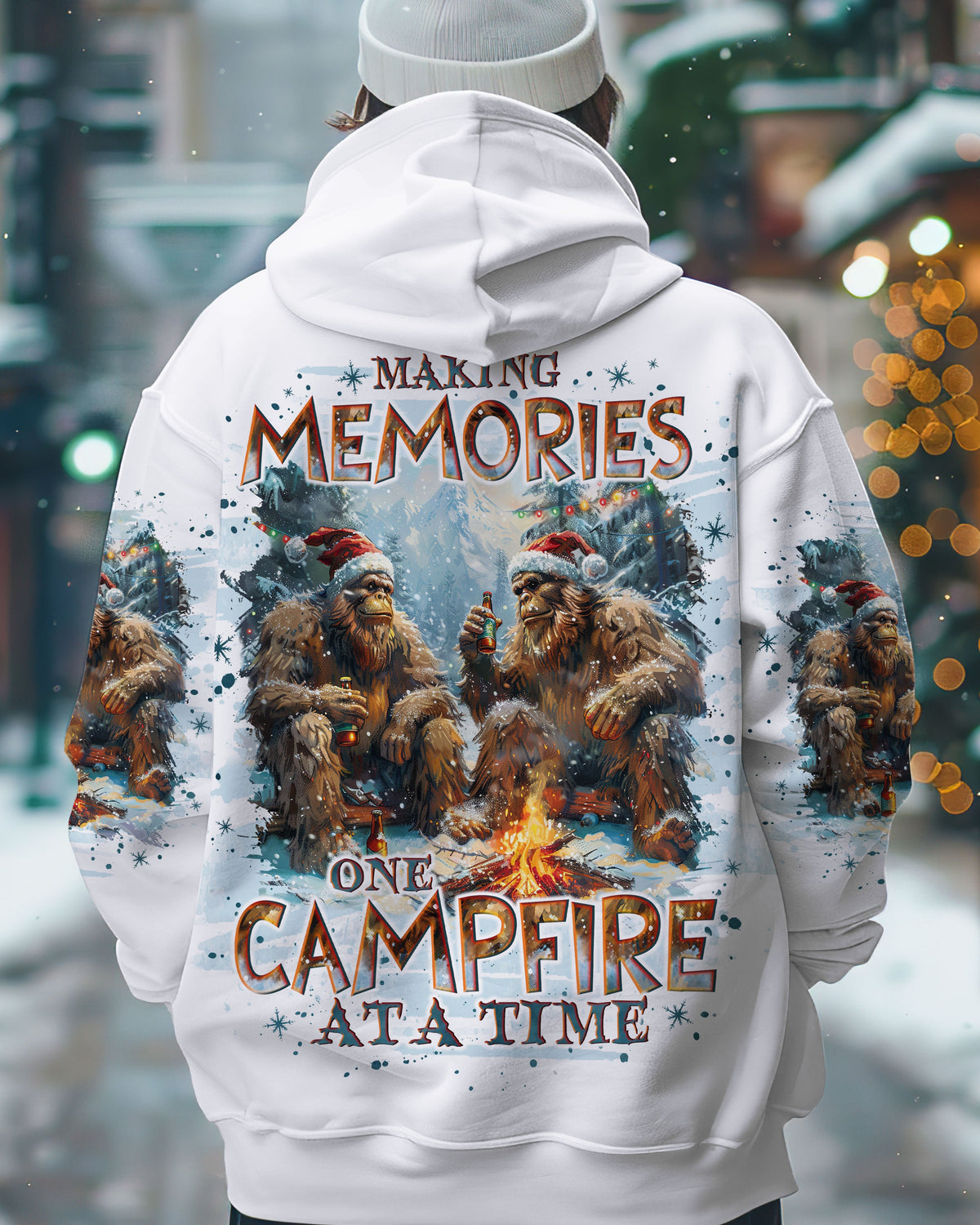 BLISSCORNERS MAKING MEMORIES ONE CAMPFIRE AT A TIME BIGFOOT CHRISTMAS ALL OVER PRINT