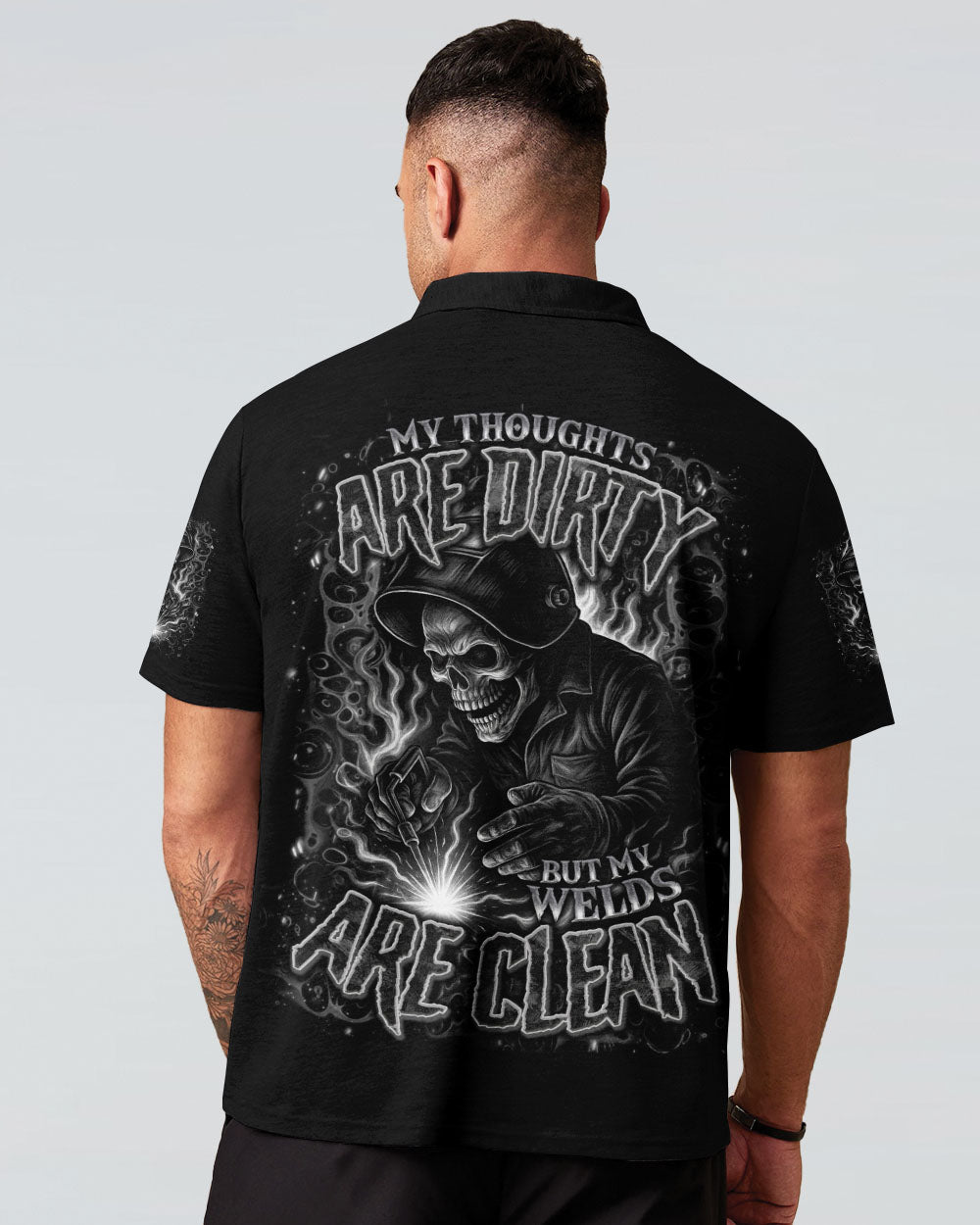 BLISSCORNERS I MAY BE OLD BUT I WAS A MECHANIC SKULL ALL OVER PRINT