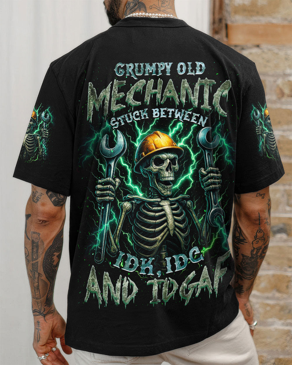 BLISSCORNERS MOVE OVER BOYS  MECHANIC SKULL ALL OVER PRINT