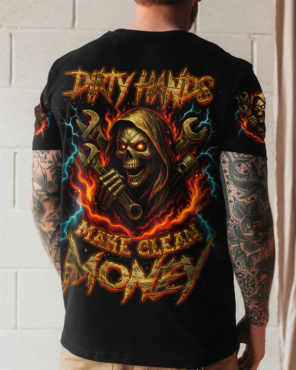 BLISSCORNERS WALK AWAY I AM A GRUMPY OLD MECHANIC SKULL ALL OVER PRINT