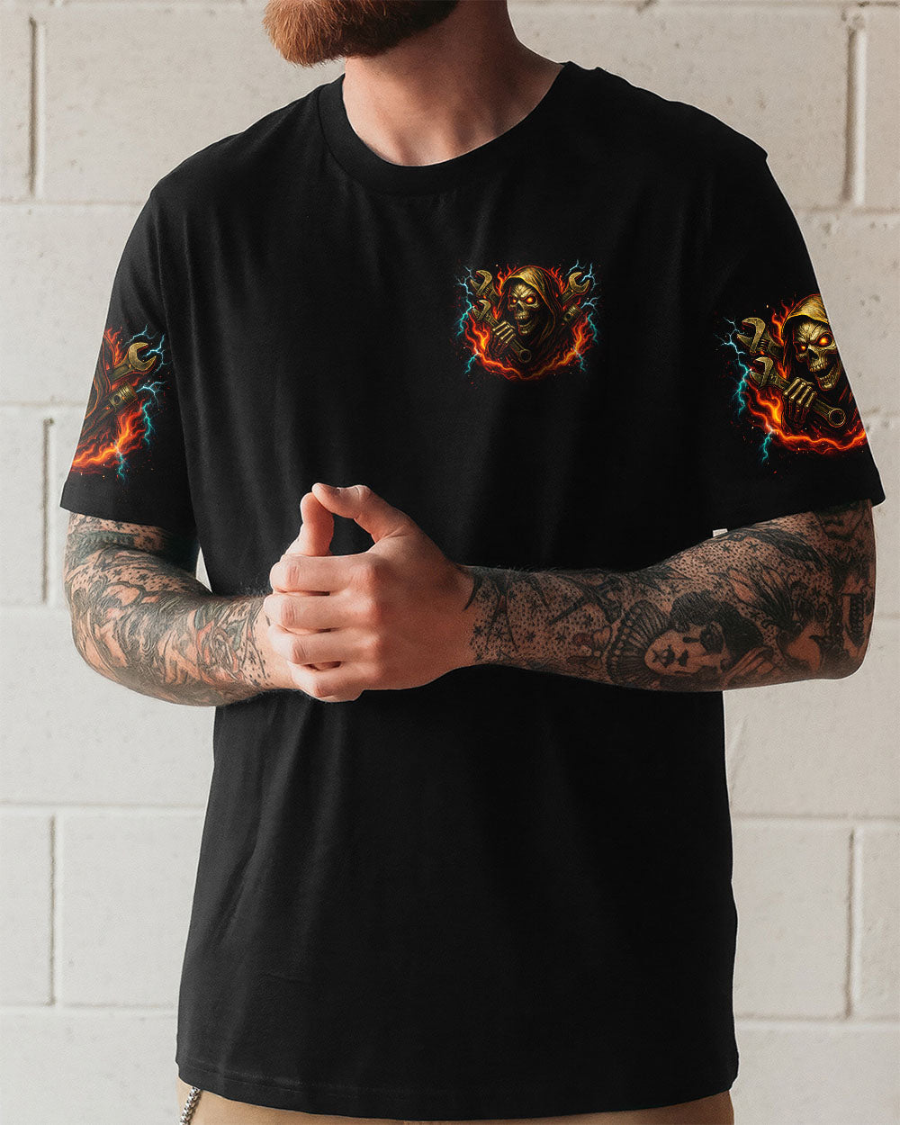 BLISSCORNERS WALK AWAY I AM A GRUMPY OLD MECHANIC SKULL ALL OVER PRINT