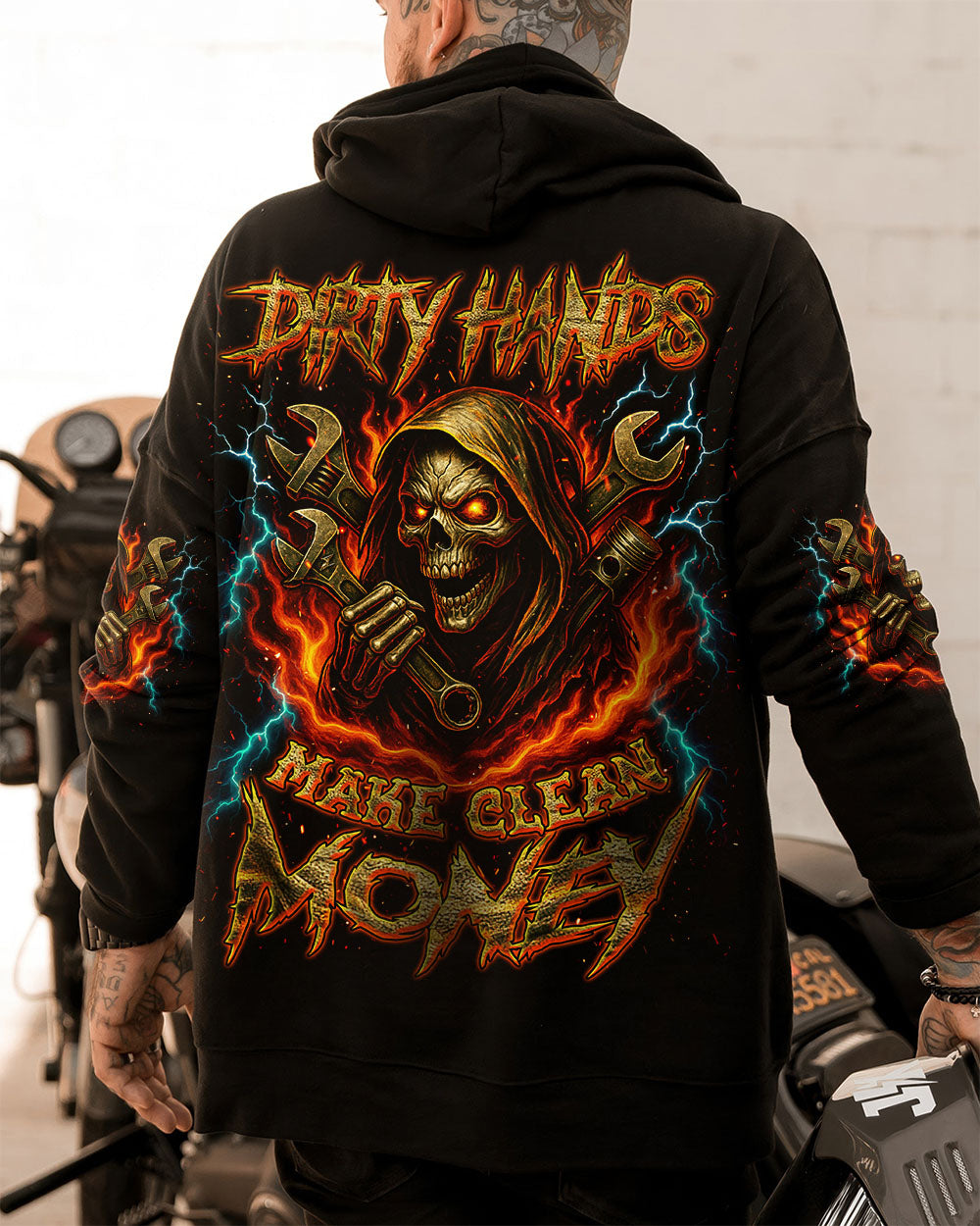 BLISSCORNERS WALK AWAY I AM A GRUMPY OLD MECHANIC SKULL ALL OVER PRINT