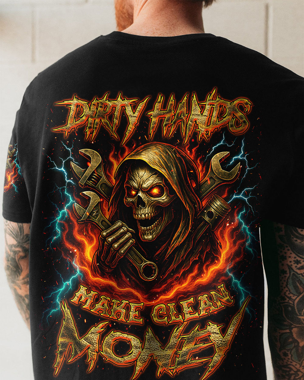 BLISSCORNERS WALK AWAY I AM A GRUMPY OLD MECHANIC SKULL ALL OVER PRINT