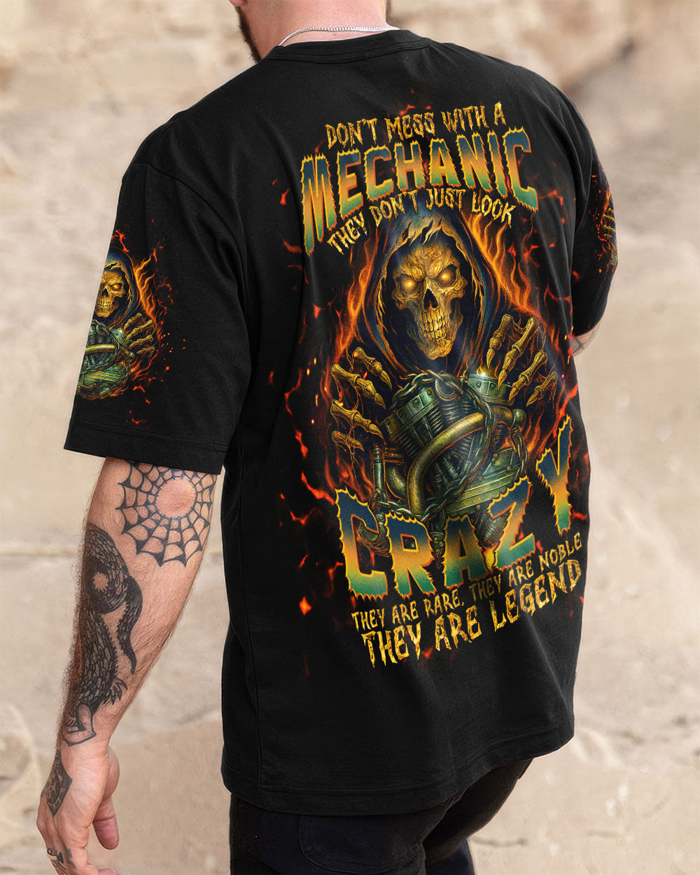 BLISSCORNERS GRUMPY OLD MECHANIC STUCK BETWEEN SKULL ALL OVER PRINT