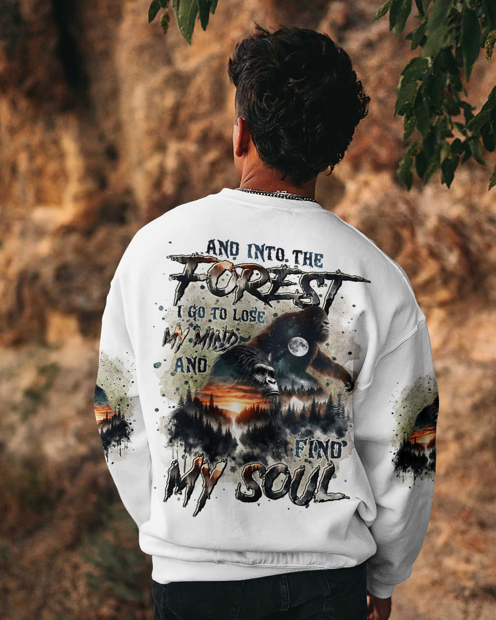 BLISSCORNERS AND INTO THE FOREST I GO BIGFOOT ALL OVER PRINT