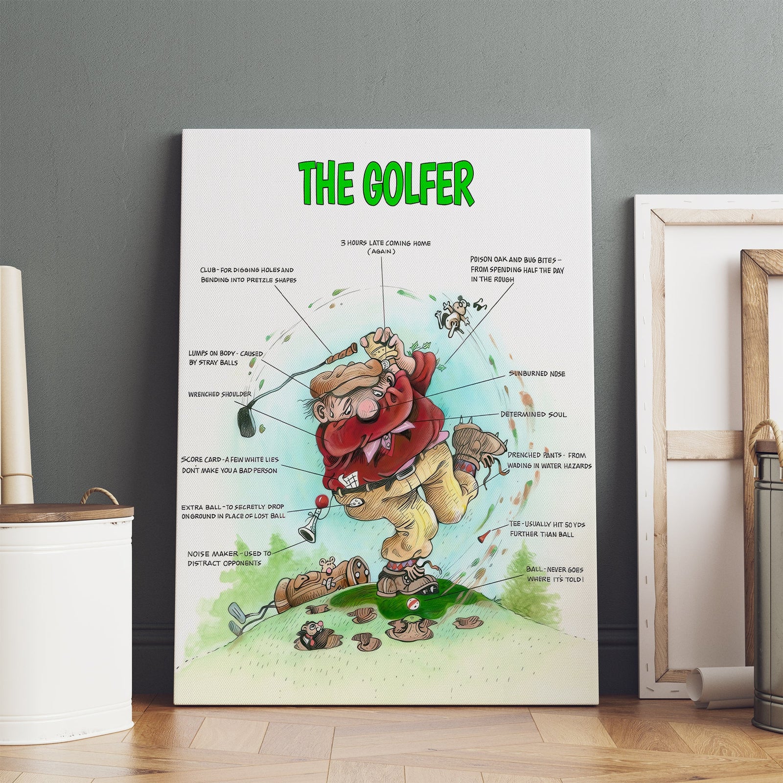 Blisscorners The Golfer Canvas, Golf Canvas Wall Art, Gifts For Golf Lovers, Golf Decor LM2611