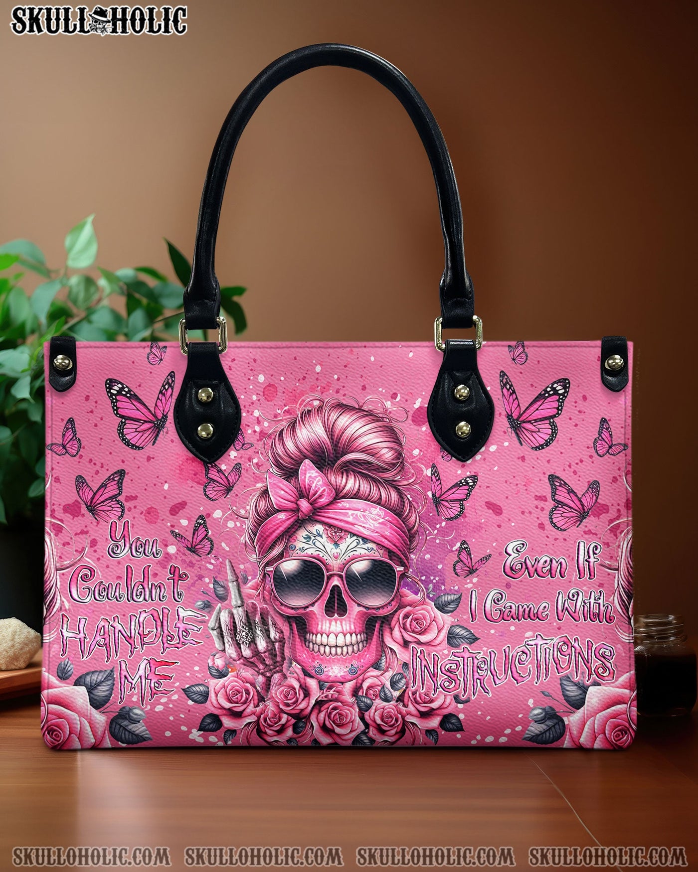 BLISSCORNERS YOU COULDN'T HANDLE ME LEATHER HANDBAG