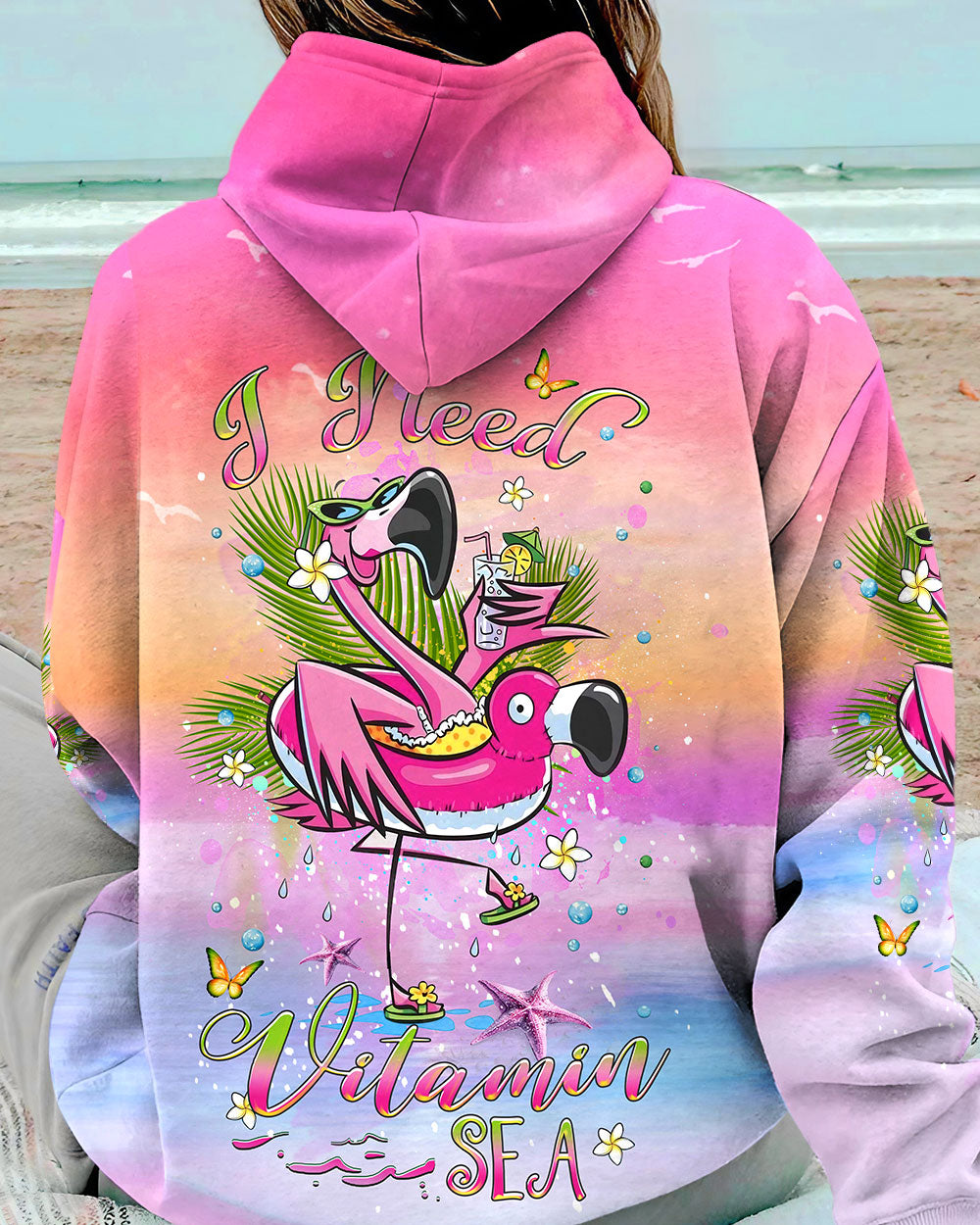 BLISSCORNERS I NEED VITAMIN SEA FLAMINGO ALL OVER PRINT