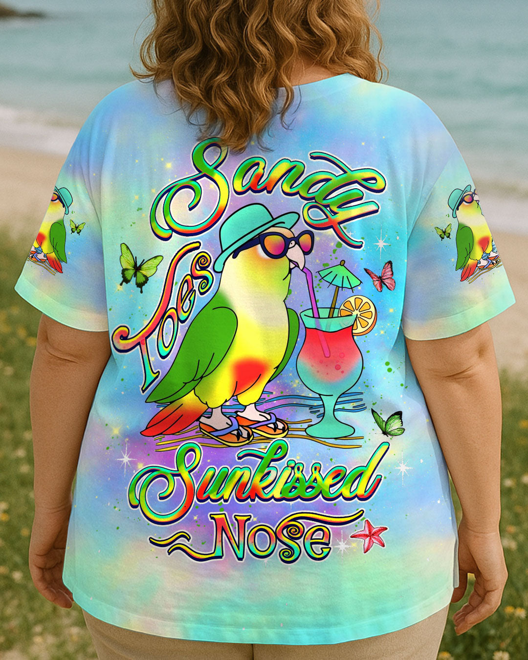 BLISSCORNERS SANDY TOES SUNKISSED NOSE PARROT ALL OVER PRINT