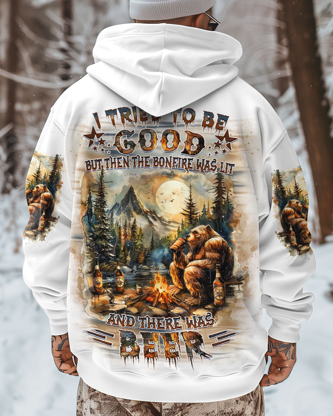 BLISSCORNERS I TRIED TO BE GOOD BUT THEN THE BONFIRE ALL OVER PRINT