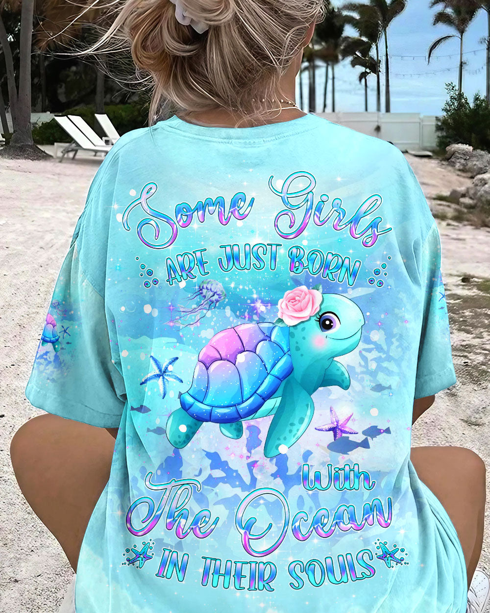 BLISSCORNERS SOME GIRLS ARE JUST BORN TURTLE ALL OVER PRINT