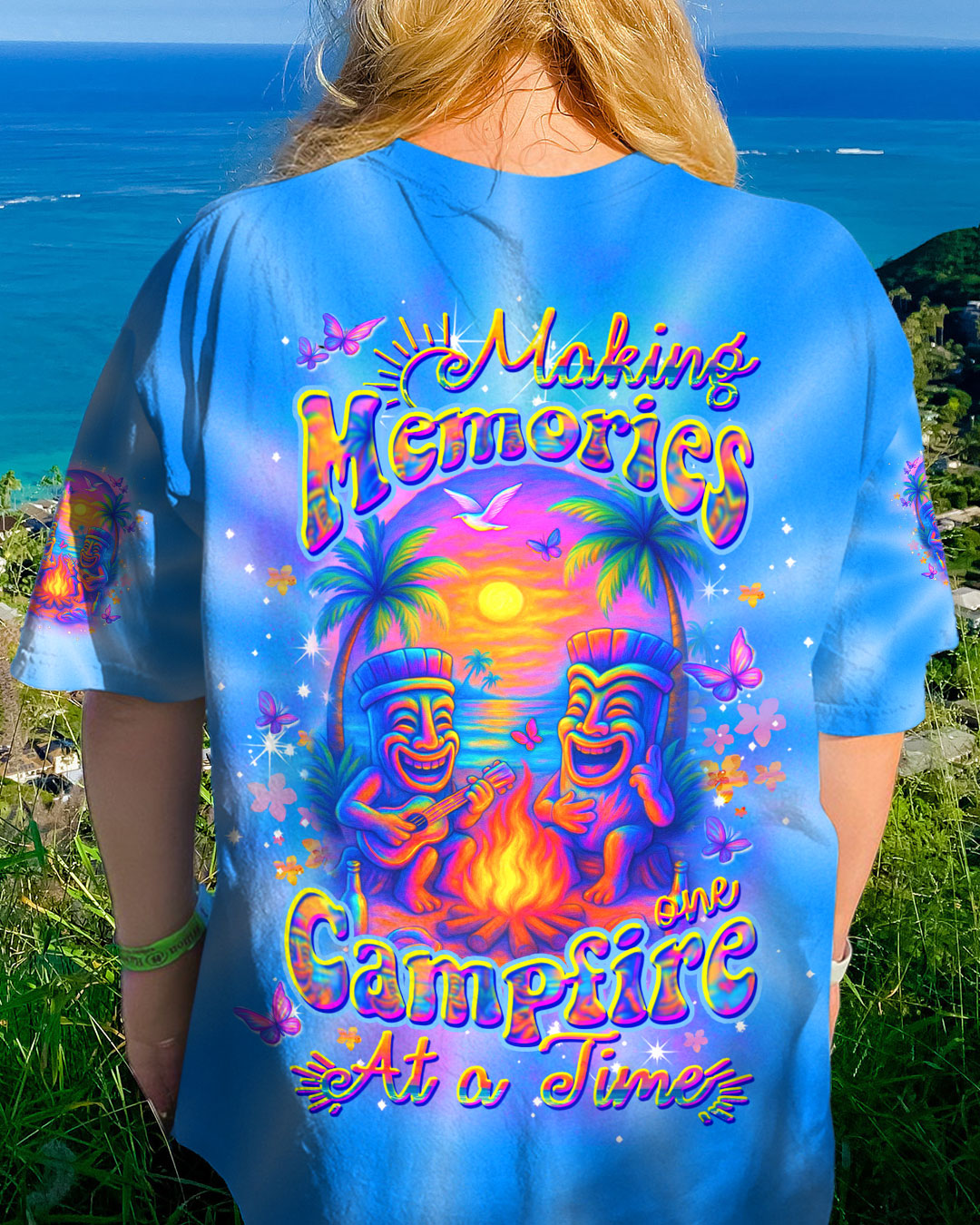 BLISSCORNERS MAKING MEMORIES ONE CAMPFIRE AT A TIME TIKI ALL OVER PRINT