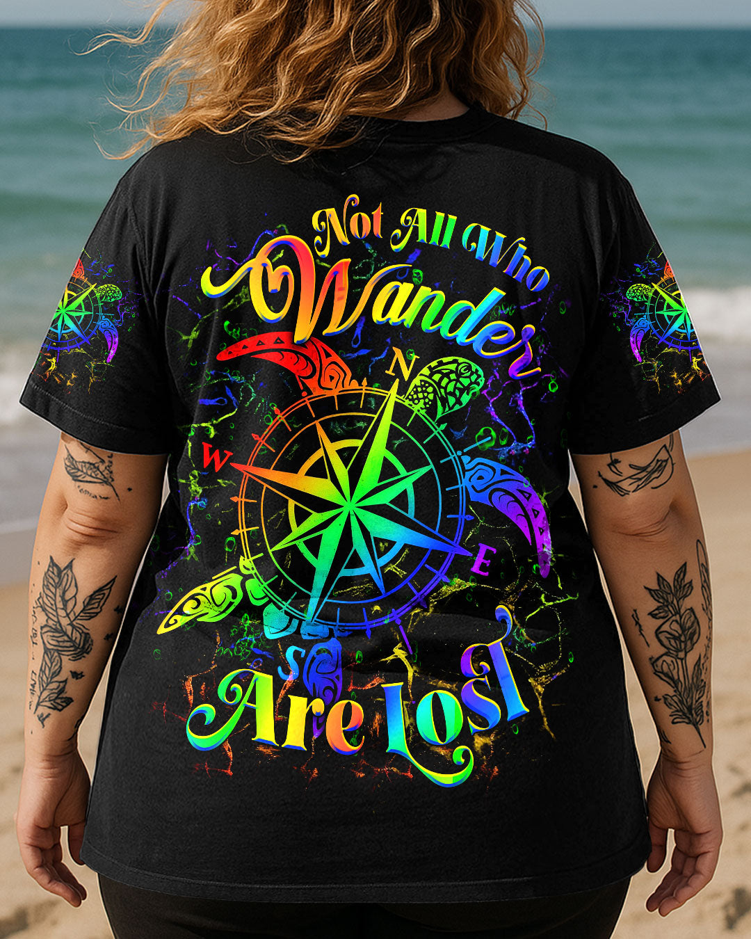 BLISSCORNERS NOT ALL WHO WANDER ARE LOST TURTLE ALL OVER PRINT