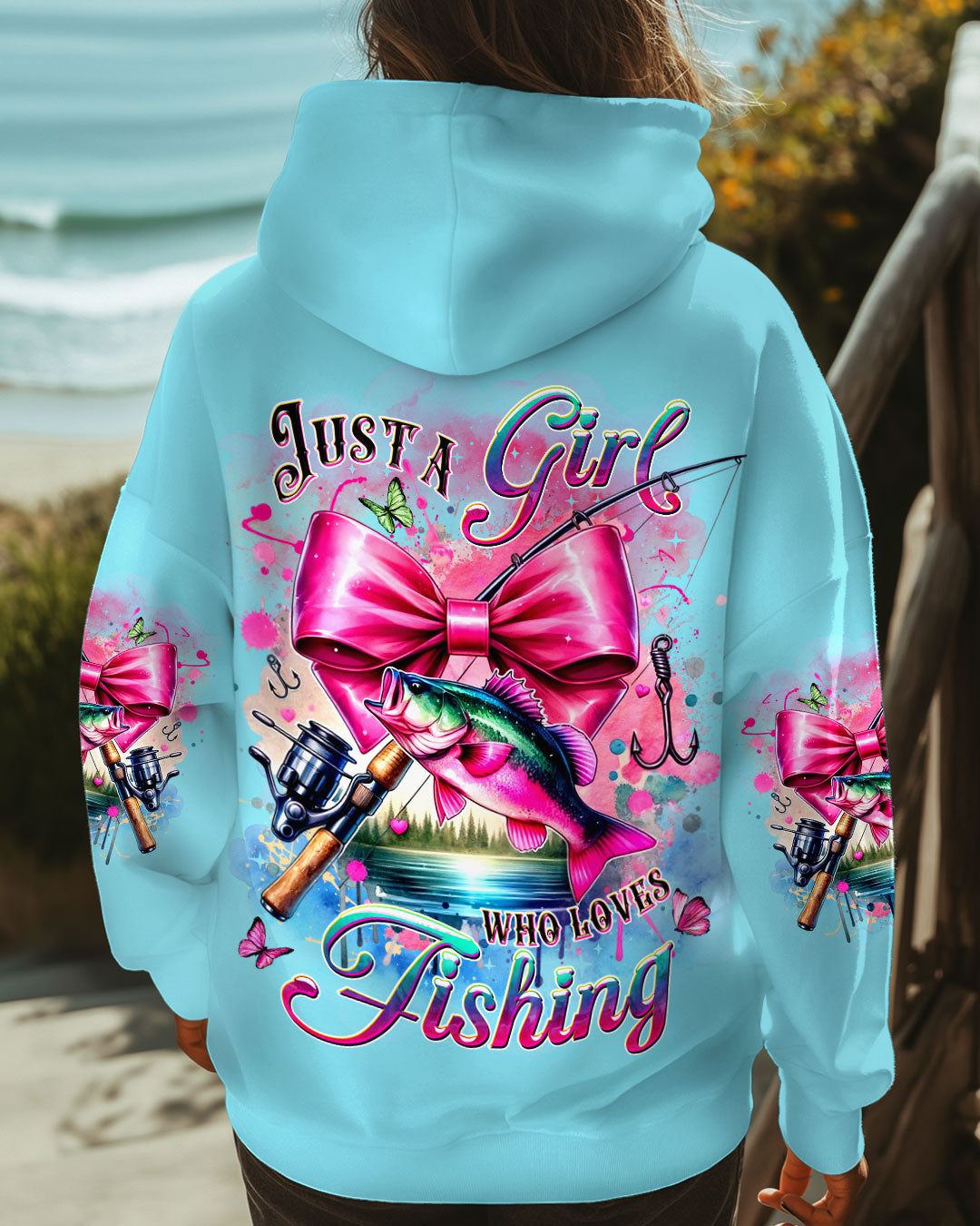 BLISSCORNERS JUST A GIRL WHO LOVE FISHING ALL OVER PRINT