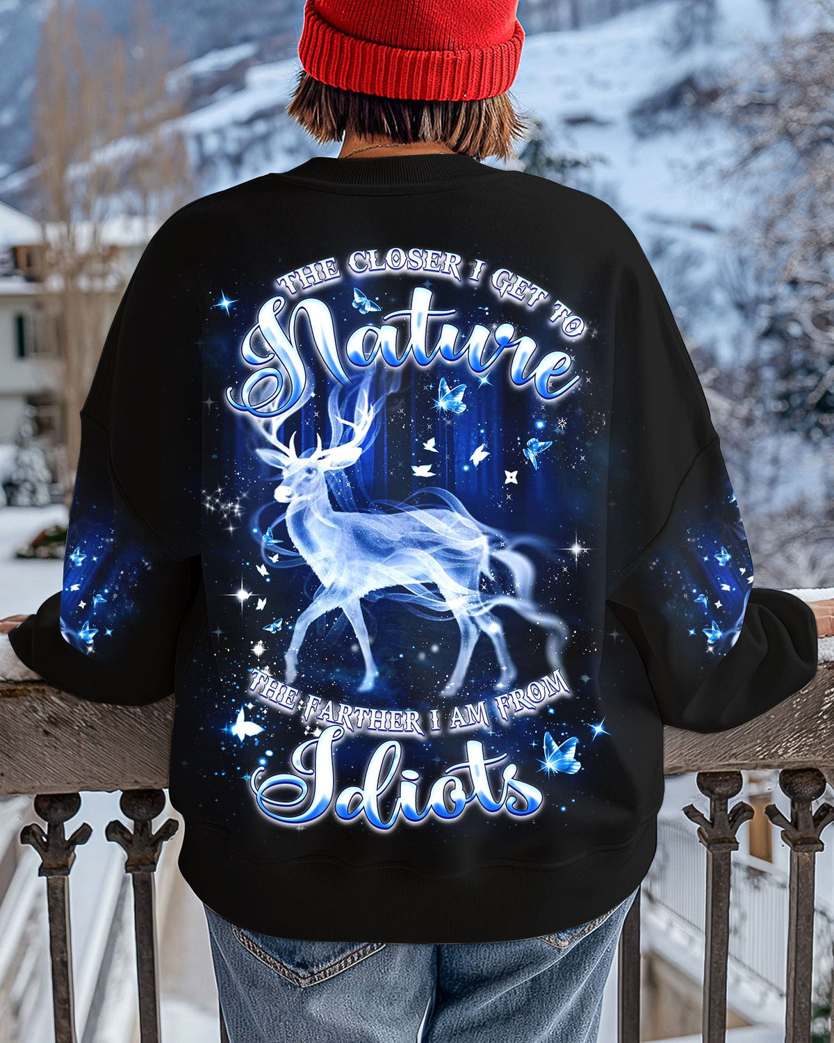 BLISSCORNERS THE CLOSER I GET TO NATURE DEER ALL OVER PRINT