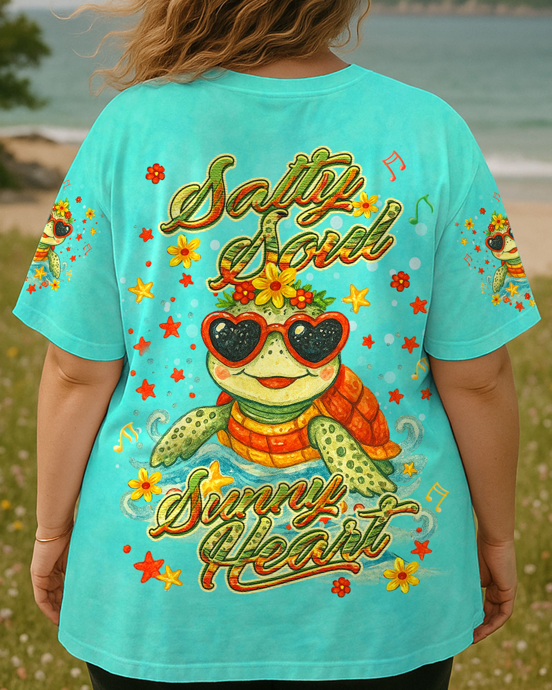 BLISSCORNERS SALTY SOUL SUNNY HEART TURTLE ALL OVER PRINT