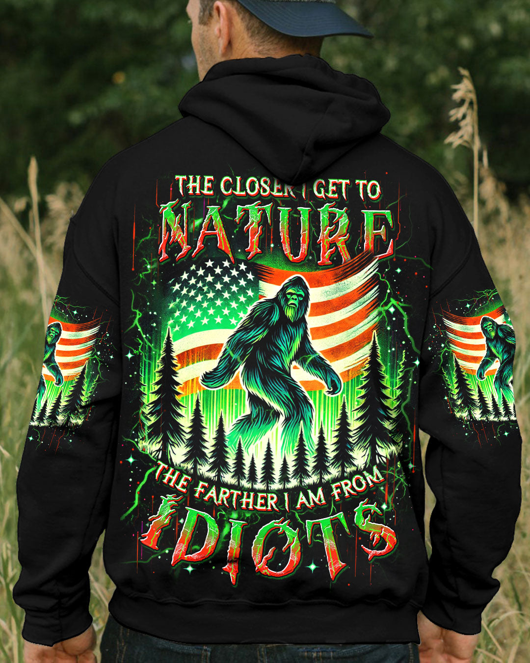 BLISSCORNERS THE CLOSER I GET TO NATURE BIGFOOT  ALL OVER PRINT