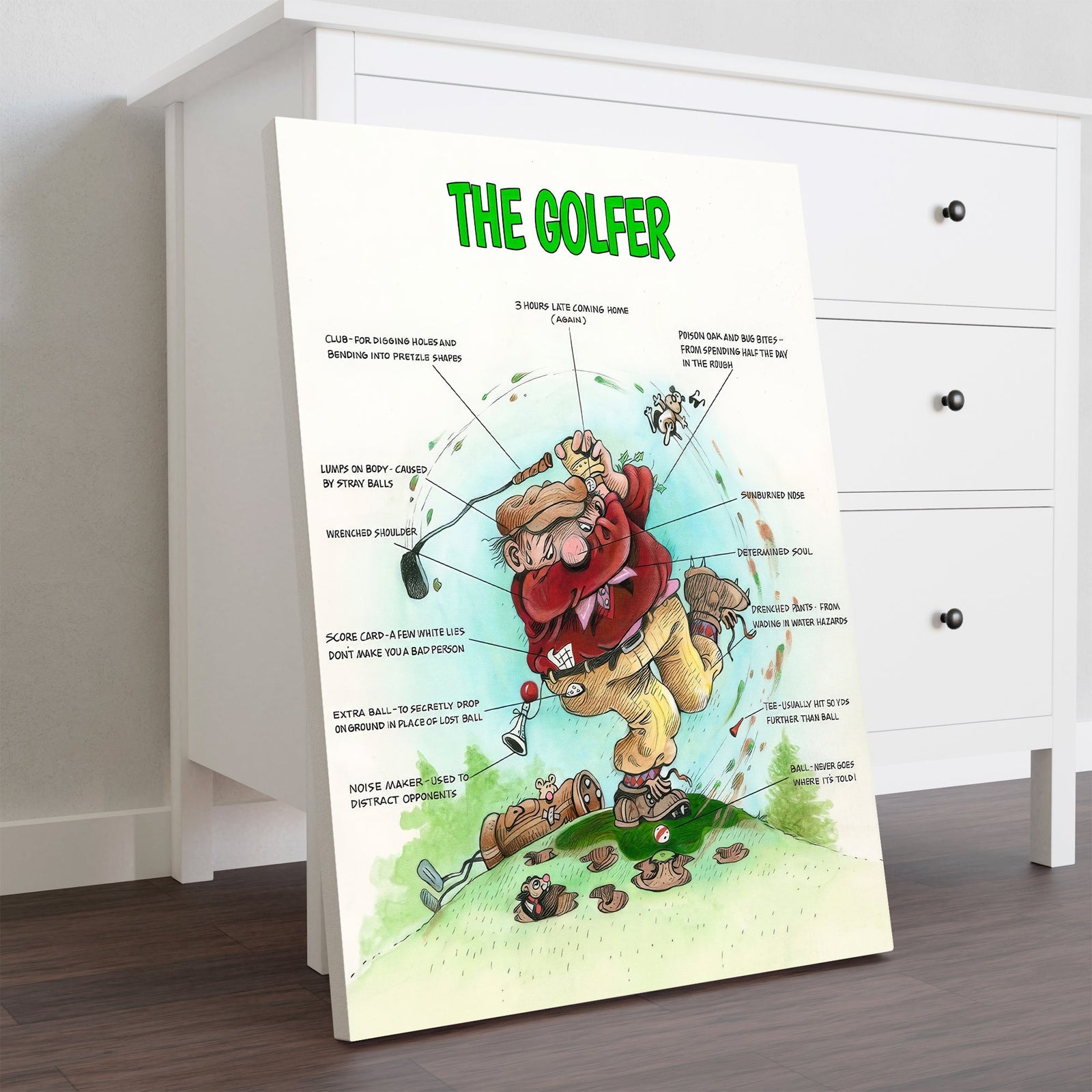 Blisscorners The Golfer Canvas, Golf Canvas Wall Art, Gifts For Golf Lovers, Golf Decor LM2611