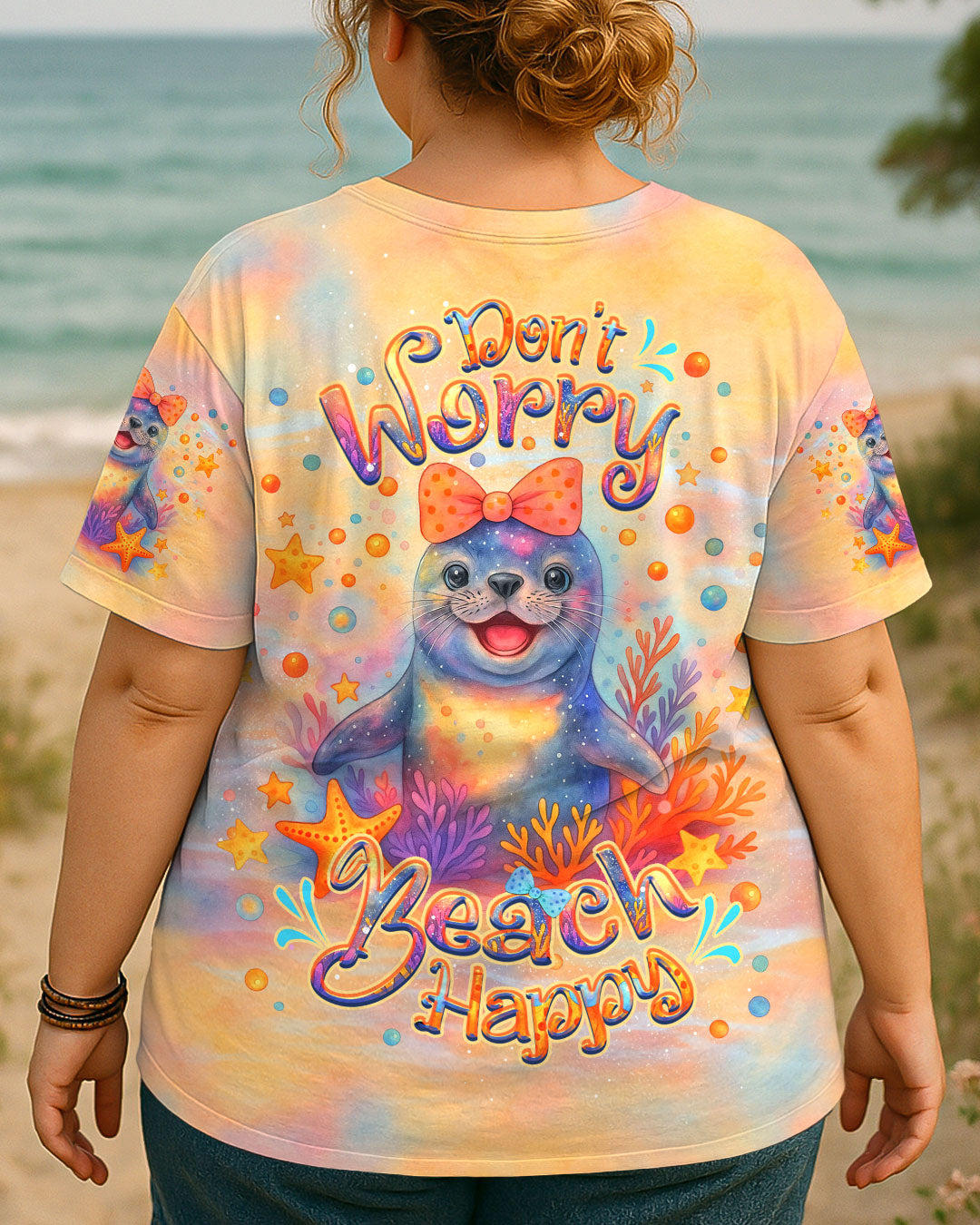 BLISSCORNERS DON'T WORRY BEACH HAPPY SEAL ALL OVER PRINT