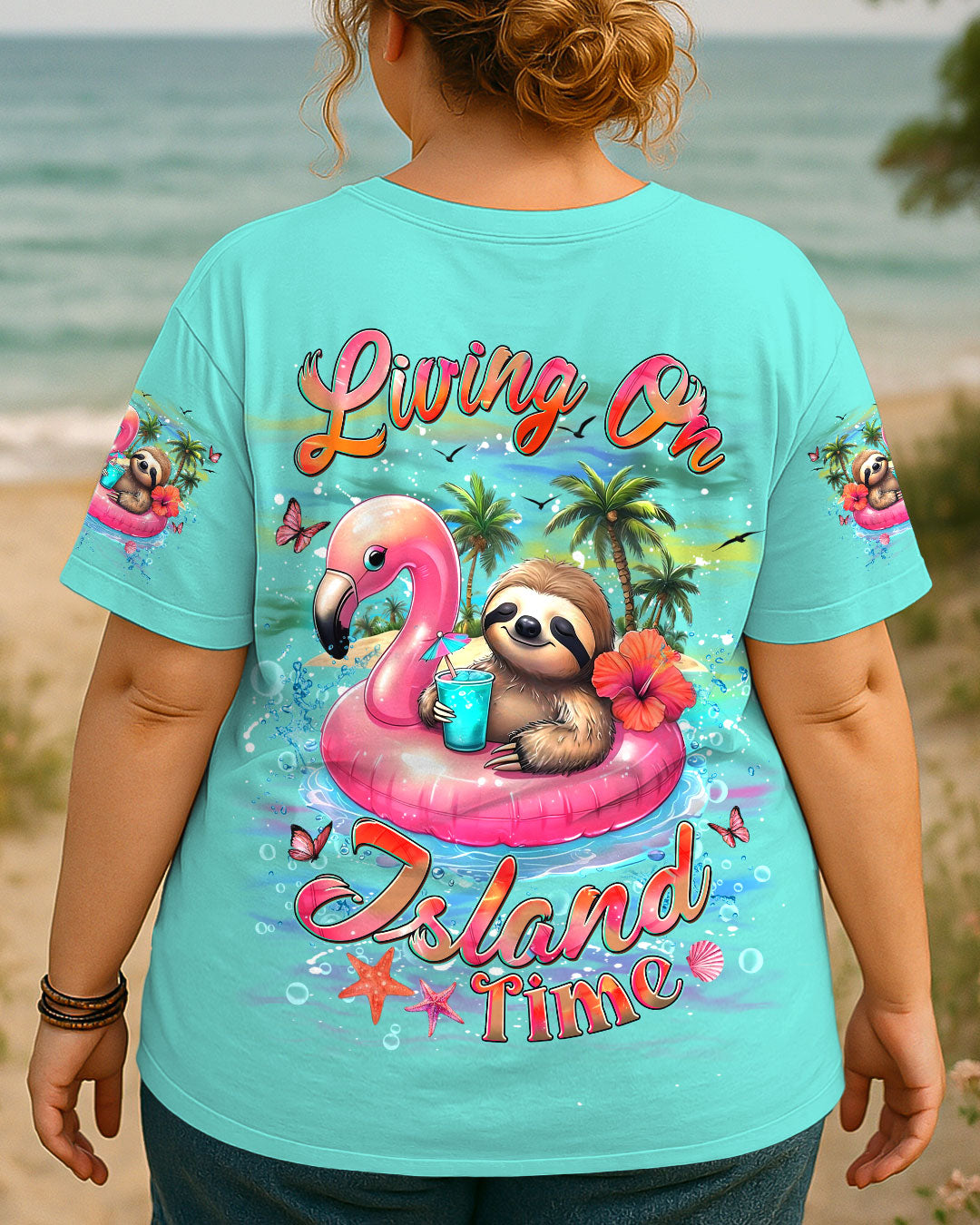 BLISSCORNERS LIVING ON ISLAND TIME SLOTH ALL OVER PRINT