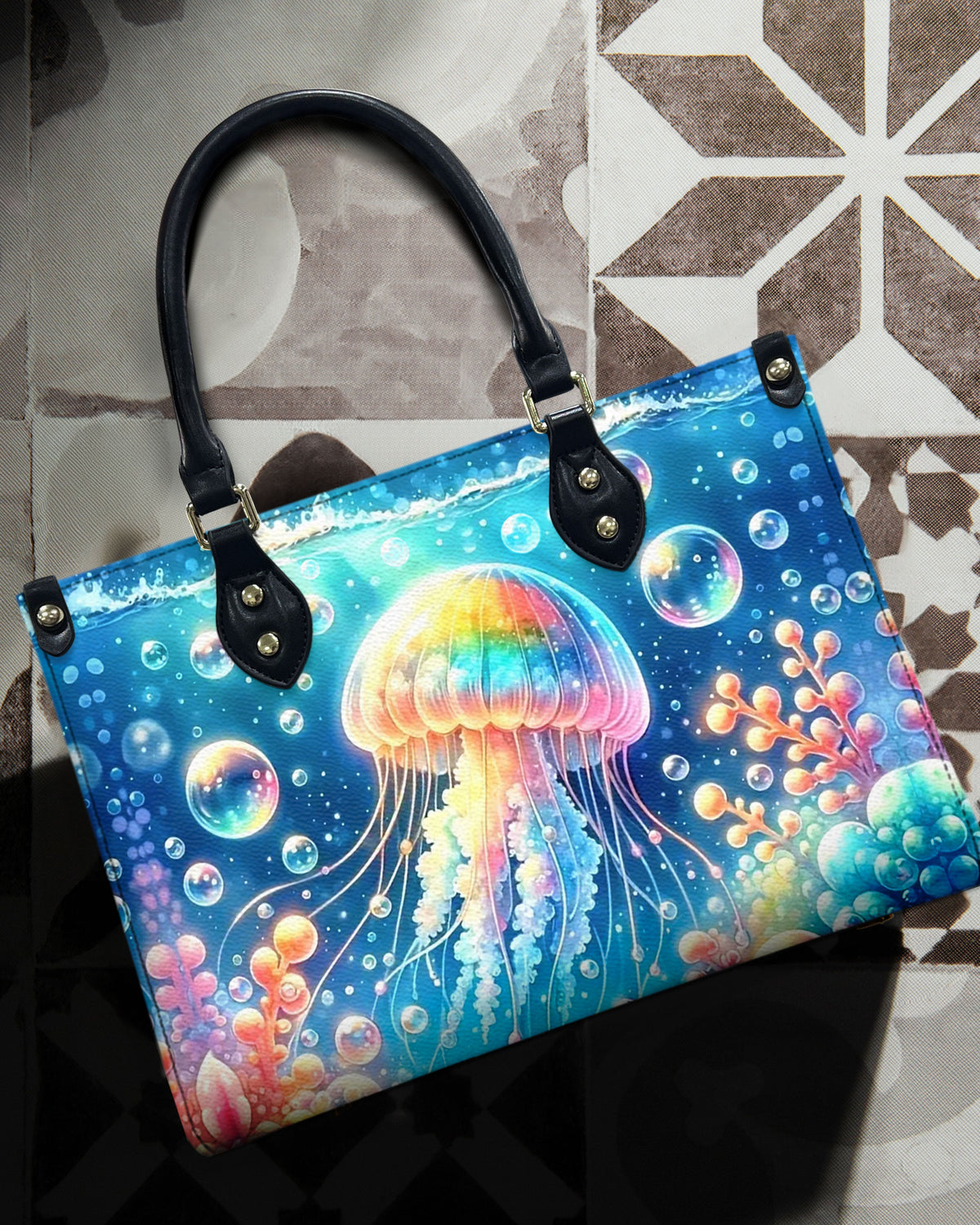 BLISSCORNERS AS FREE AS THE OCEAN LEATHER HANDBAG