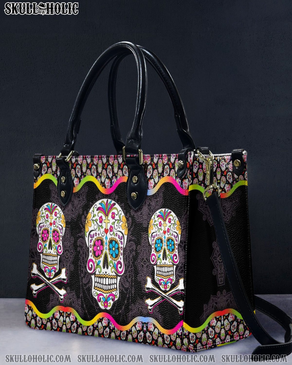 BLISSCORNERS SUGAR SKULL LEATHER HANDBAG