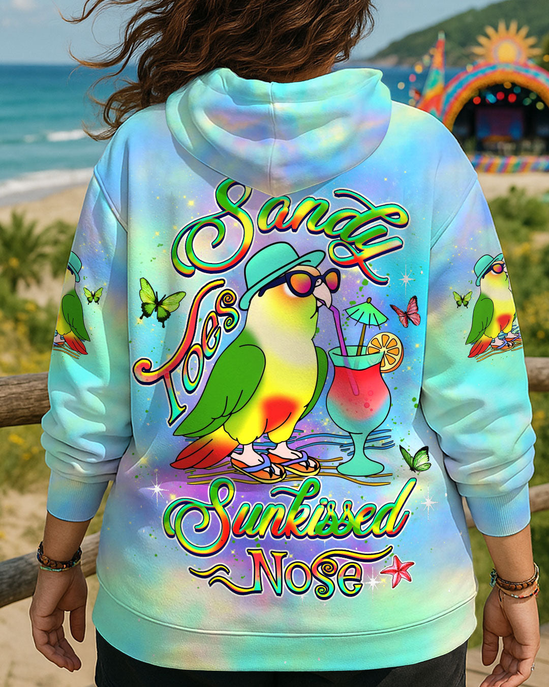 BLISSCORNERS SANDY TOES SUNKISSED NOSE PARROT ALL OVER PRINT