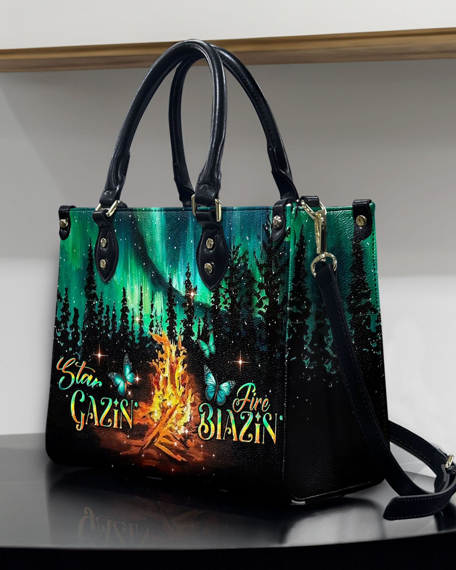 BLISSCORNERS STAR GAZIN' FIRE BLAZIN' LEATHER HANDBAG