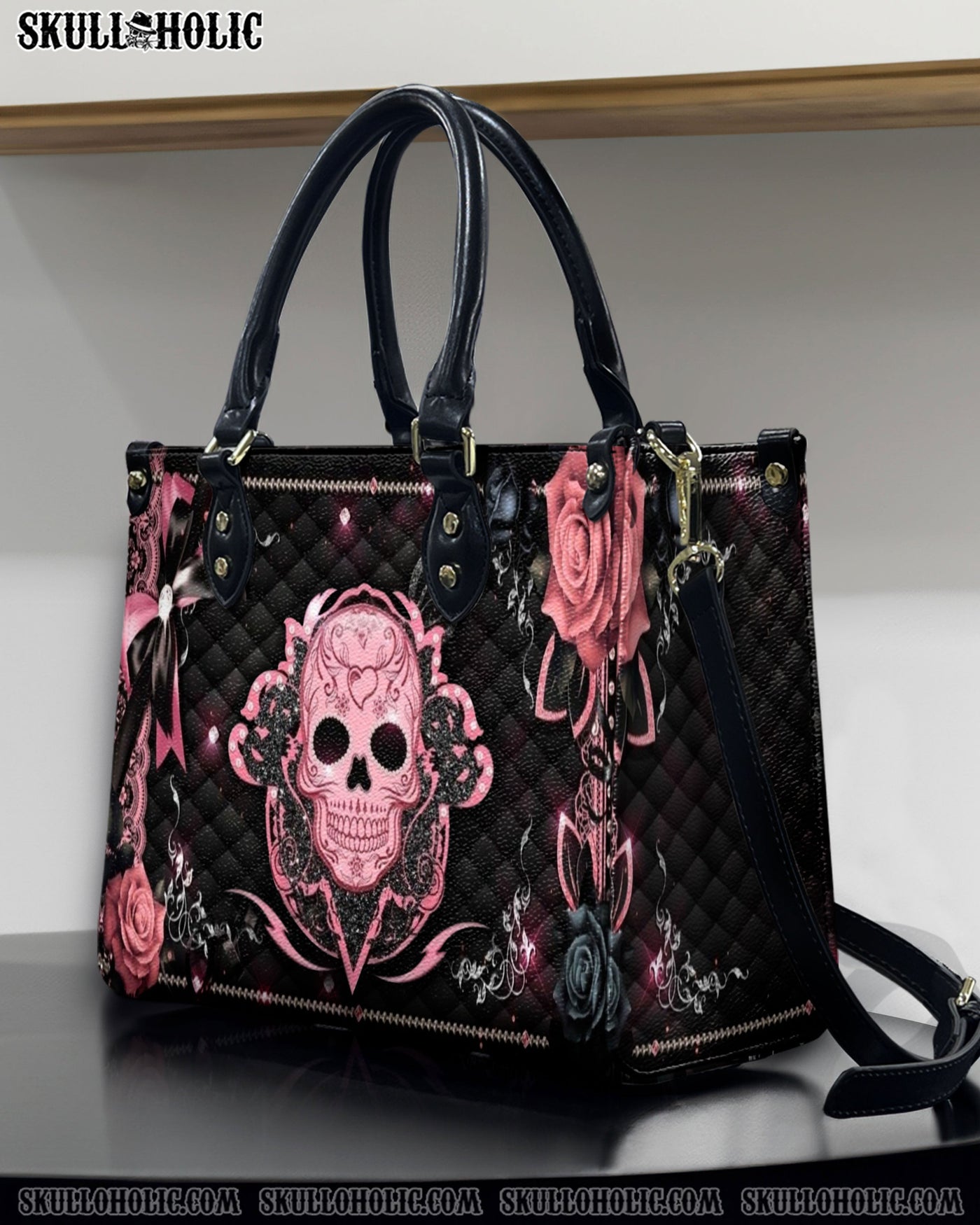 BLISSCORNERS SUGAR SKULL LEATHER HANDBAG